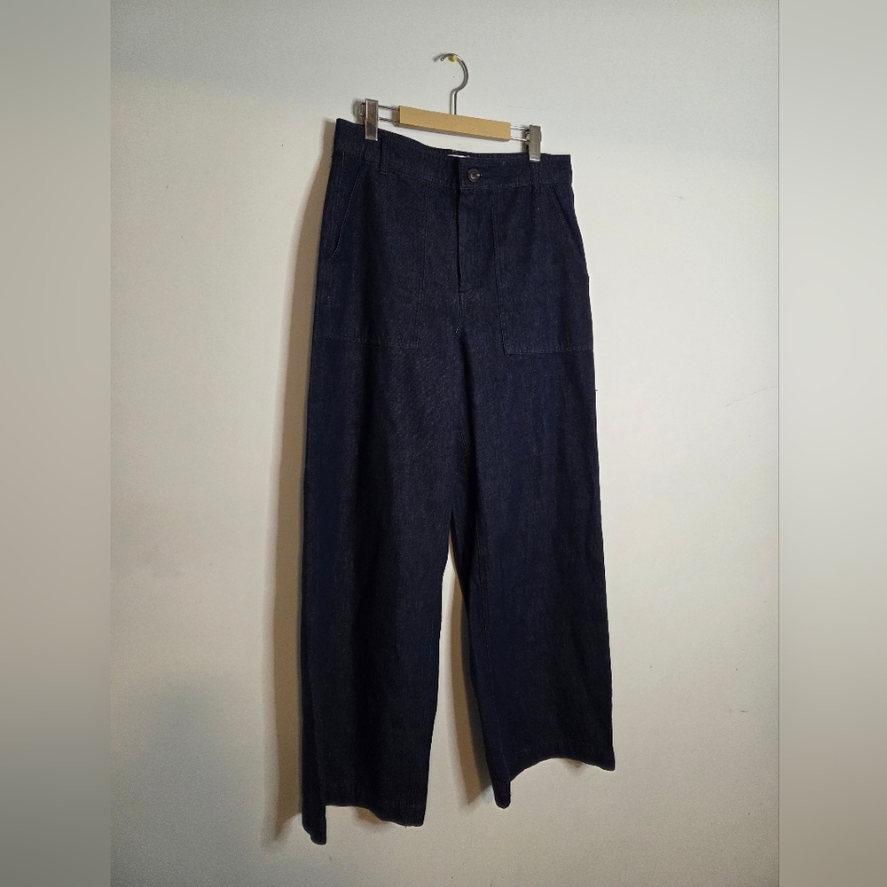 Saint Tropez Gwyneth Wide Leg Classic Blue Jeans Size L - Picture 10 of 11